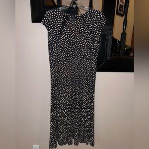 Jones New York Dress Woman Sleeveless Black with White Polka Dot Dress, Size 16W
